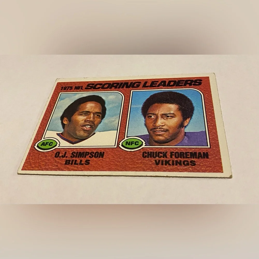 O.j. Simpson/Chuck Foreman 1975 NFL scoring leaders Topps Football card